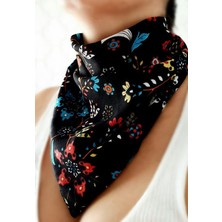 Petek Aksesuar Etnik Desenli Bandana Siyah