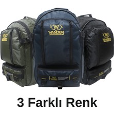 Baggor Wander 50 Litre Mavi Çok Gözlü, Sıkıştırma Kemerli Yürüyüş-Seyahat-Okul-Dağcı-Trekking-Kampçı Sırt Çantası