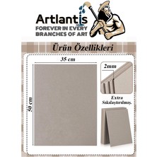 Artlantis Mukavva Gri 2 mm 35X50 cm 5 Adet Sert Karton Ekstra Sıkıştırılmış 35*50 Mukavva Gri Renkli 2mm 5 Adet