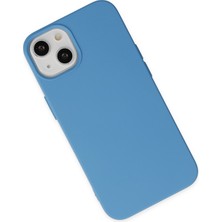 HappyCase iPhone 14 Kılıf Lansman Nano Içi Kadife  Silikon - Mavi