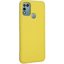 HappyCase Infinix Hot 10 Play Kılıf Lansman Nano Içi Kadife  Silikon - Sarı