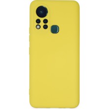 HappyCase Infinix Hot 11S Kılıf Lansman Nano Içi Kadife  Silikon - Sarı