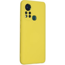 HappyCase Infinix Hot 11S Kılıf Lansman Nano Içi Kadife  Silikon - Sarı