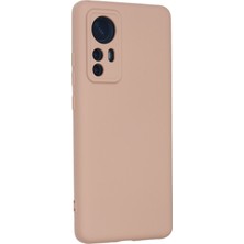 HappyCase Xiaomi Mi 12 Kılıf Lansman Nano Içi Kadife  Silikon - Pudra