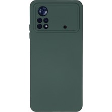 HappyCase Xiaomi Poco X4 Pro 5g Kılıf Lansman Nano Içi Kadife  Silikon - Koyu Yeşil