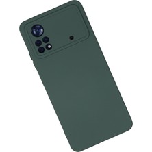 HappyCase Xiaomi Poco X4 Pro 5g Kılıf Lansman Nano Içi Kadife  Silikon - Koyu Yeşil