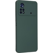 HappyCase Xiaomi Poco X4 Pro 5g Kılıf Lansman Nano Içi Kadife  Silikon - Koyu Yeşil