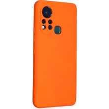 HappyCase Infinix Hot 11S Kılıf Lansman Nano Içi Kadife  Silikon - Turuncu