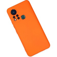 HappyCase Infinix Hot 11S Kılıf Lansman Nano Içi Kadife  Silikon - Turuncu