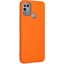 HappyCase Infinix Hot 10 Play Kılıf Lansman Nano Içi Kadife  Silikon - Turuncu