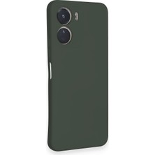 HappyCase Vivo Y16 Kılıf Lansman Nano Içi Kadife  Silikon - Koyu Yeşil