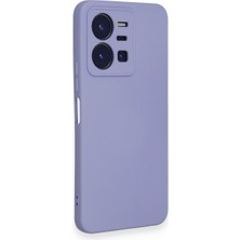 HappyCase Vivo Y22S Kılıf Lansman Nano Içi Kadife  Silikon - Lila