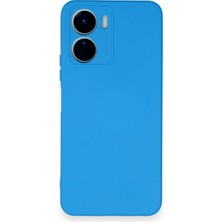 HappyCase Vivo Y16 Kılıf Lansman Nano Içi Kadife  Silikon - Mavi