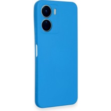 HappyCase Vivo Y16 Kılıf Lansman Nano Içi Kadife  Silikon - Mavi