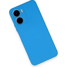 HappyCase Vivo Y16 Kılıf Lansman Nano Içi Kadife  Silikon - Mavi