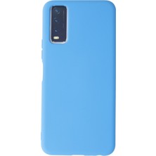 HappyCase Vivo Y20 Kılıf Lansman Nano Içi Kadife  Silikon - Mavi