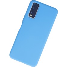 HappyCase Vivo Y20 Kılıf Lansman Nano Içi Kadife  Silikon - Mavi