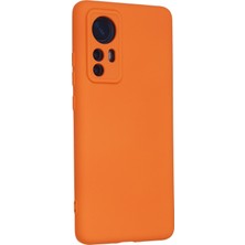 HappyCase Xiaomi Mi 12 Kılıf Lansman Nano Içi Kadife  Silikon - Turuncu