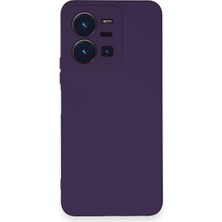 HappyCase Vivo Y22S Kılıf Lansman Nano Içi Kadife  Silikon - Mor