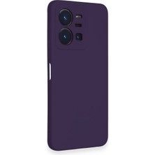 HappyCase Vivo Y22S Kılıf Lansman Nano Içi Kadife  Silikon - Mor