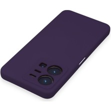 HappyCase Vivo Y22S Kılıf Lansman Nano Içi Kadife  Silikon - Mor