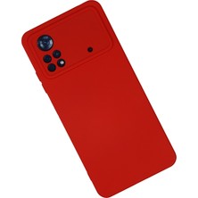 HappyCase Xiaomi Poco X4 Pro 5g Kılıf Lansman Nano Içi Kadife  Silikon - Kırmızı