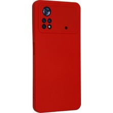 HappyCase Xiaomi Poco X4 Pro 5g Kılıf Lansman Nano Içi Kadife  Silikon - Kırmızı