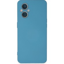 HappyCase Oppo Reno 8 Lite Kılıf Lansman Nano Içi Kadife  Silikon - Mavi