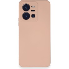 HappyCase Vivo Y22S Kılıf Lansman Nano Içi Kadife  Silikon - Pudra