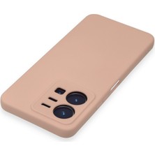 HappyCase Vivo Y22S Kılıf Lansman Nano Içi Kadife  Silikon - Pudra