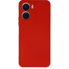 HappyCase Vivo Y16 Kılıf Lansman Nano Içi Kadife  Silikon - Kırmızı