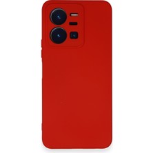 HappyCase Vivo Y22S Kılıf Lansman Nano Içi Kadife  Silikon - Kırmızı