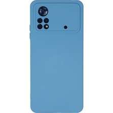 HappyCase Xiaomi Poco X4 Pro 5g Kılıf Lansman Nano Içi Kadife  Silikon - Mavi