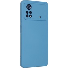 HappyCase Xiaomi Poco X4 Pro 5g Kılıf Lansman Nano Içi Kadife  Silikon - Mavi