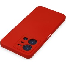 HappyCase Vivo Y22S Kılıf Lansman Nano Içi Kadife  Silikon - Kırmızı