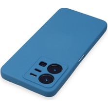 HappyCase Vivo Y22S Kılıf Lansman Nano Içi Kadife  Silikon - Mavi