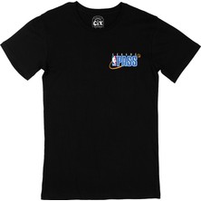 Cix Nba League Pass Cep Logo Tasarımlı Siyah Tişört