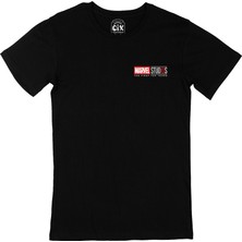 Cix Cix Marvel Studious 10. Yıl Cep Logo Tasarımlı Siyah Tişört