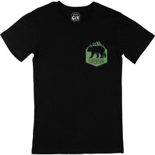 Cix Cix Mountain Expedition Cep Logo Tasarımlı Siyah Tişört