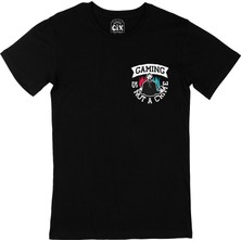 Cix Cix Gaming Is Not A Crime Cep Logo Tasarımlı Siyah Tişört