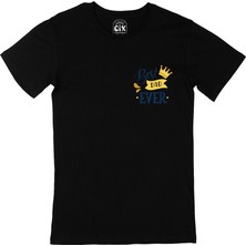 Cix Cix Best Dad Ever Cep Logo Tasarımlı Siyah Tişört