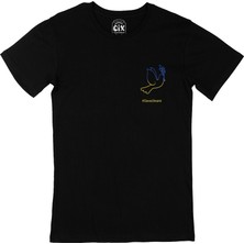 Cix Cix Slava Ukraini Logo Cep Logo Tasarımlı Siyah Tişört