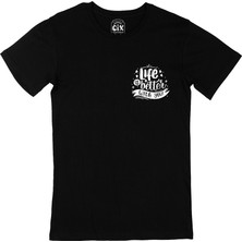 Cix Life Is Better With You Cep Logo Tasarımlı Siyah Tişört