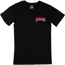 Cix Spiderman Maceraları Cep Logo Tasarımlı Siyah Tişört