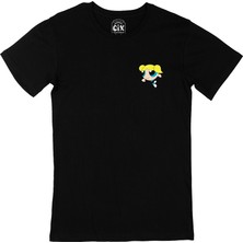 Cix Powerpuff Girls Bubbles Cep Logo Tasarımlı Siyah Tişört