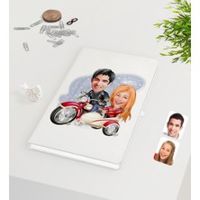 BK Kişiye Özel Sevgililer Karikatürlü Beyaz Defter-12