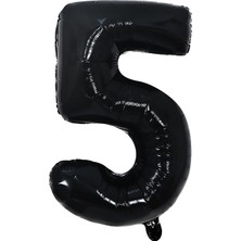 Best Parti Folyo Balon Siyah 5 Rakamı 34 Inç 80 cm