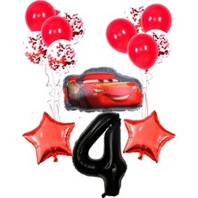 Bal10 Dünyası Pullu Şeffaf Balonlu Yarış Arabası Temalı Balon Seti Yaş 4