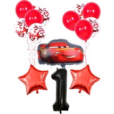 Bal10 Dünyası Pullu Şeffaf Balonlu Yarış Arabası Temalı Balon Seti Yaş 1