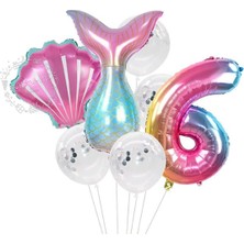 Best Parti Deniz Kızı 6 Yaş 7'li Folyo Balon Seti